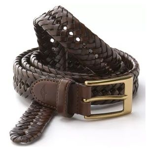 Dockers Brown Leather Weave Braided Belt